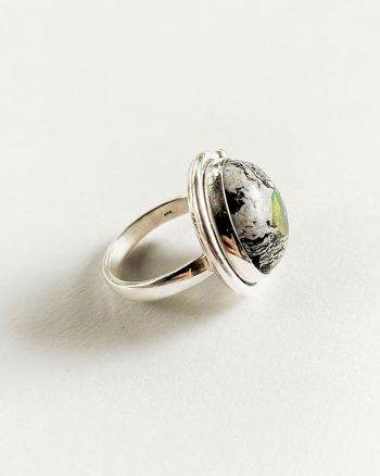 Orbit: Cantera Opal Ring – 925 Sterling Silver